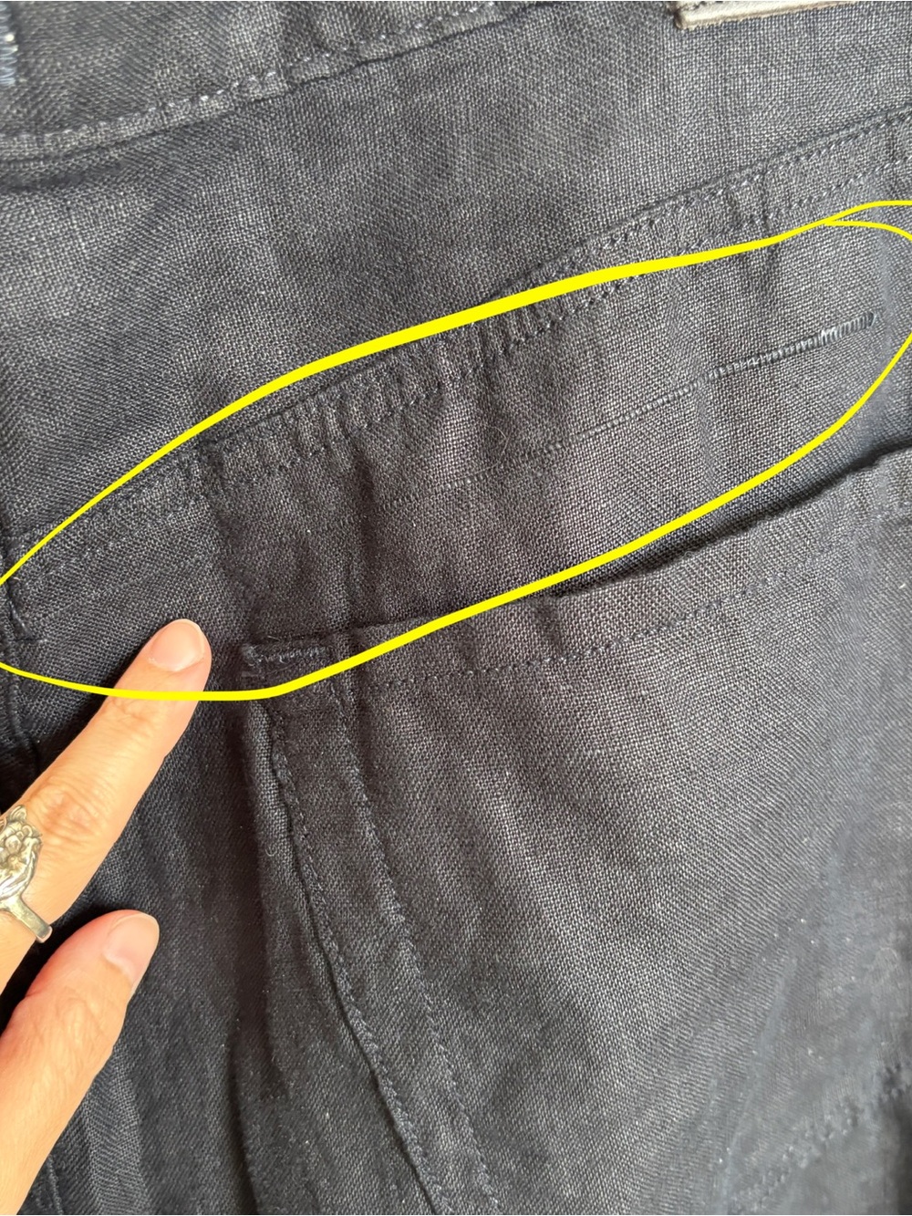 $298 NWOT Citizens Of Humanity “Brynn” Linen Trousers in Dark Blue Sz 29 - Picture 14 of 15